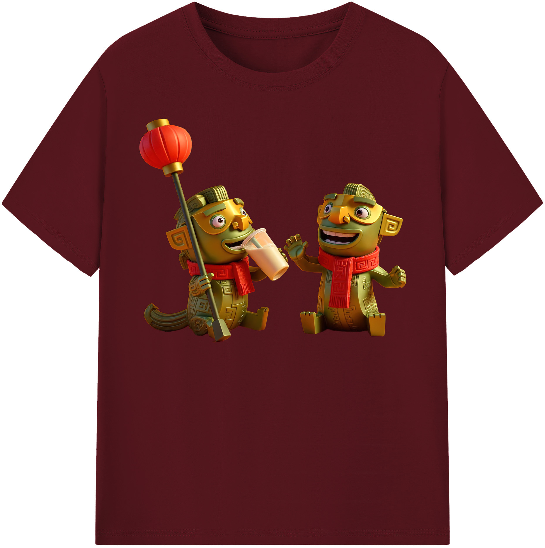 （画像用） Ne Zha 2 ナタ 魔童の大暴れ 綿100％半袖Tシャツ（フロントプリント）